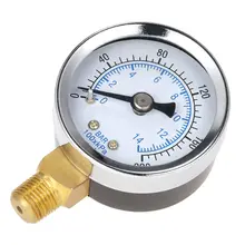 0-200psi 0-14bar мини-манометр с циферблатом, воздушный измерительный прибор для компрессора, гидравлика, тестер давления, двойной измеритель, крепление, Прямая поставка