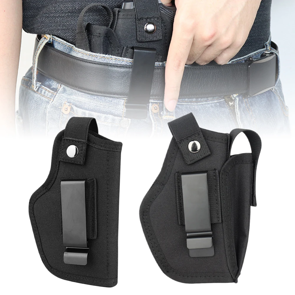 

Universal Gun Holster Bag with Metal Clip Pouch Concealed Carry Holsters Inside and Outside Waistband Pistol Bag for Hunting