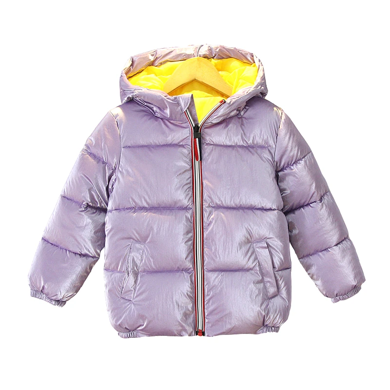 Детская зимняя куртка для девочек Цвет серебристый золотой повседневное пальто