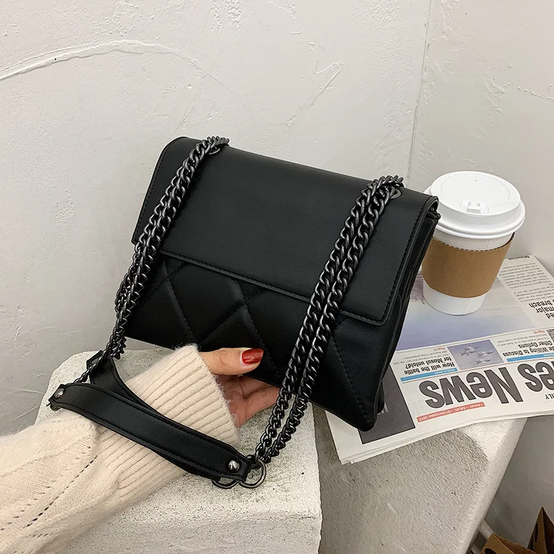 

Soft Surface Texture Rhombus Chain Bag Fashion All-match Embroidery Thread One-shoulder Diagonal Small Square Bags