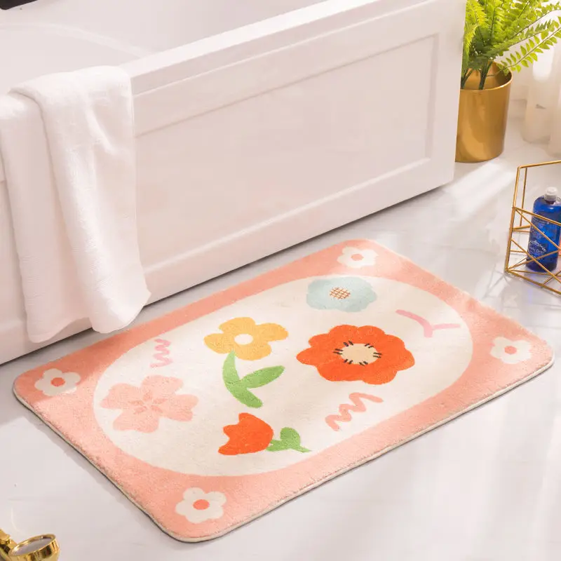 

Home Entrance Door Mat Cartoons Super Absorbent Quick Dry Foot Pad Kitchen Protective Floor Mat Bathroom Non Slip Kawaii Rug