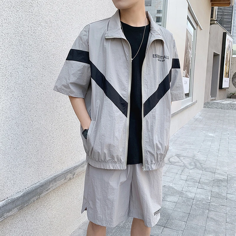 Мужской летний спортивный костюм корейская мода 2020 свободные мужские шорты