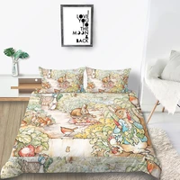 thumbedding cartoon rabbit bedding set for kids cute lifelike 3d bed sheet soft queen king twin full single double bed set