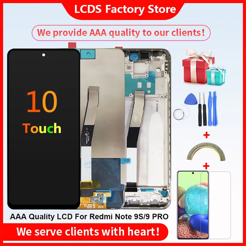 

AAA+++ Original LCD With Frame For Xiaomi Redmi Note 9S LCD Display Screen For Xiaomi Redmi Note 9 PRO LCD Screen 10-Touch