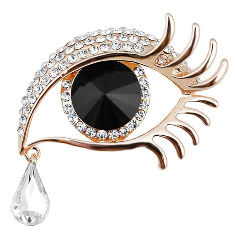 Прямая продажа с фабрики булавка в виде синего глаза кристаллами Стразы золотого