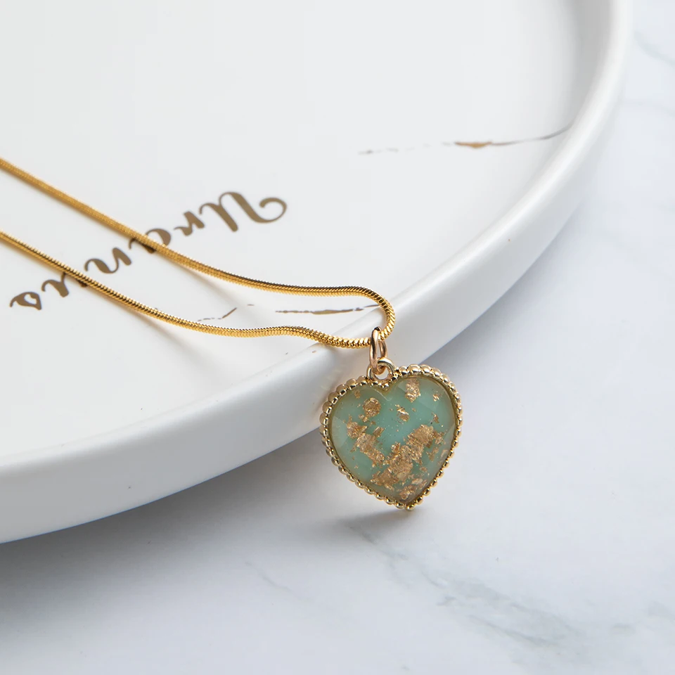 Мода 2019 ожерелье для женщин цепочка со змеиным звеном кристалл сердце подвеска