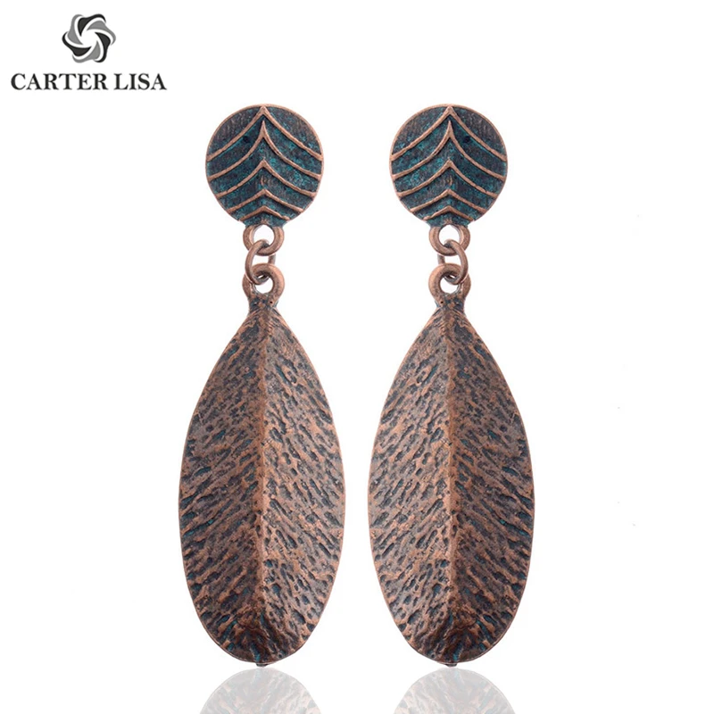 Картер Лиза индийские античные бронзовые металлические листья Бохо племенные