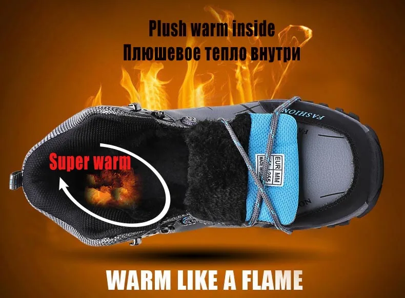 

Brand Men's Winter Boots Men's Snow Boots Winter Warm Leather Waterproof Men Sneakers Outdoor Breathable Hiking Boots Work Shoes