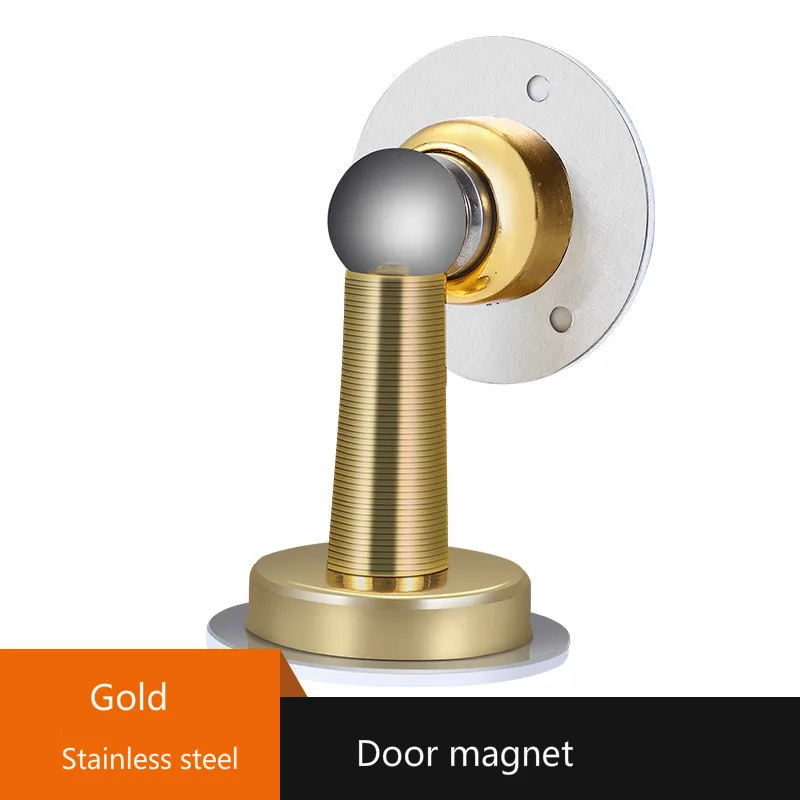 Gold Magnetic Door Stop Stainless Steel Door Stopper, Door Holder Doorstop, 3M Double-Sided Adhesive Tape No Need to Drill - Цвет: Gold