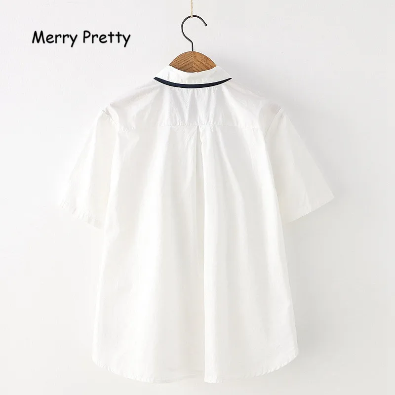 Белая Осенняя блузка Merry Pretty в японском стиле девушки Мори женская с принтом