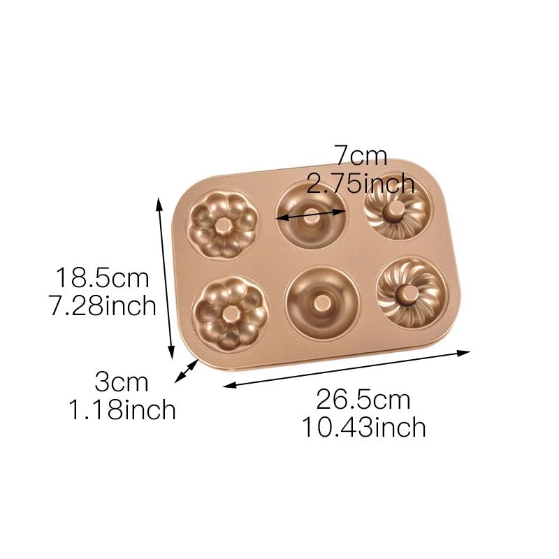 6 отверстий противень для выпечки сверхмощный круглый пончик из углеродистой