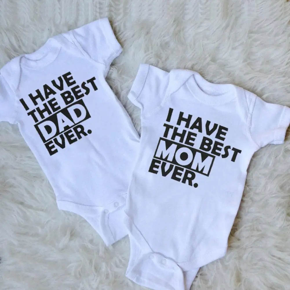 Объявление малыша у меня есть лучший папа мама Малыш Боди рукав короткий модный