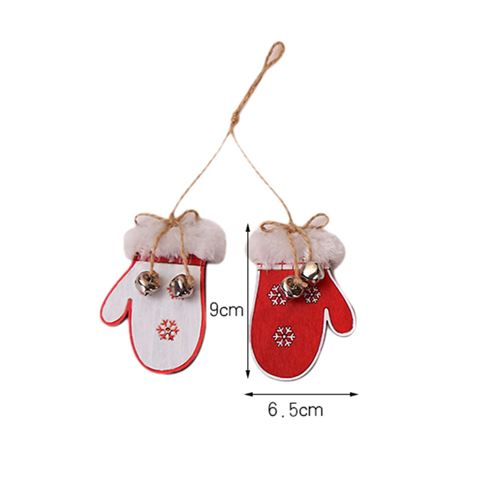 

Искусственный деревянный коньк с колокольчиком, украшение для рождественской елки, красный белый Снежинка, детские подарки, новый год