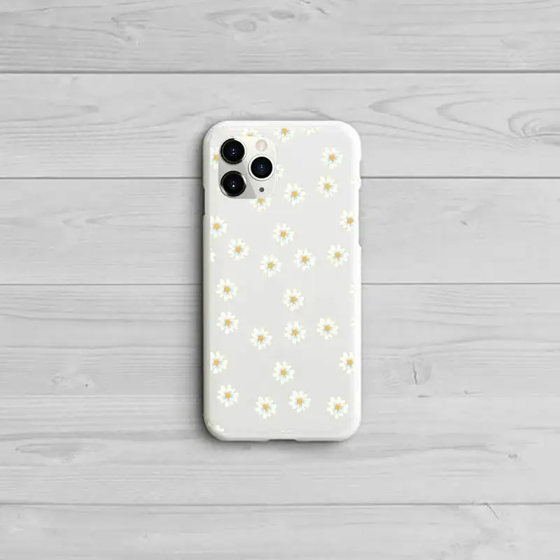 

Cute cartoon daisy flower Phone Case Candy Color White for iPhone 11 pro XS MAX 8 7 6 6S Plus X 5S SE 2020 XR