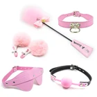 Розовые товары для интима интимные игрушки для женщин бдсм секс бандаж набор взрослые секс-игрушки маска соска кляп кнут воротник веревка игра для пар
