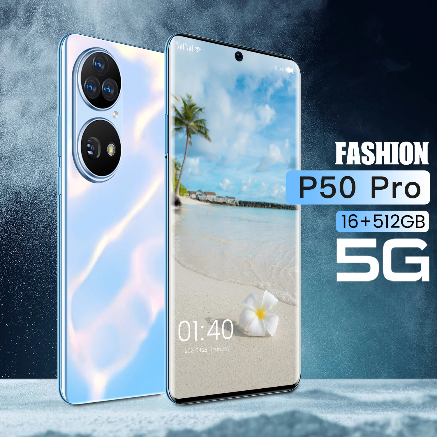 Tel&eacute;fono Inteligente 5G 2021 global, dispositivo que se adapta a Huawei P50 Pro, con 16 + 512GB, red 5G, GPS, para Huawei, Xiaomi y Samsung-1