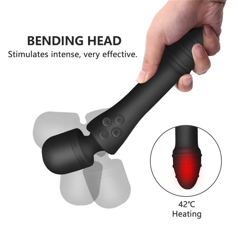 GUIMI нагрева AV вибро-Мощный 7 Скорость массаж тела для шеи и плеч USB Перезаряжаемые