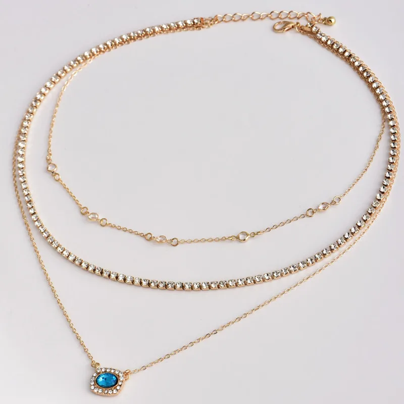 

Fashion Trendy Temperament Three Layer Pendant Necklace