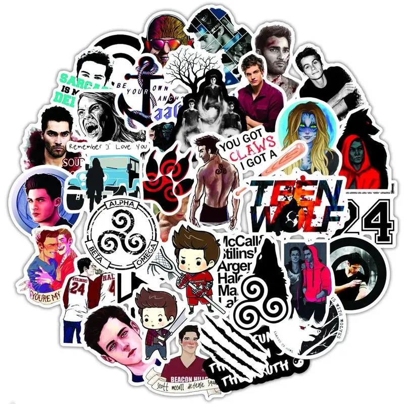 

10/50PCS TV Show Teen Wolf Graffiti Stickers Car Motorcycle Travel Luggage Phone Guitar Laptop DIY Joke Decals Sticker Kids Toys
