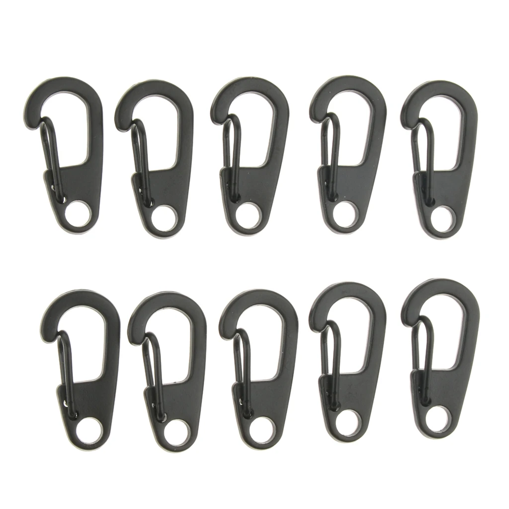 

10Pcs Mini Snap Spring Clip Hook Carabiners Outdoor Camping Tool Keychain 26mm, Strong and Durable
