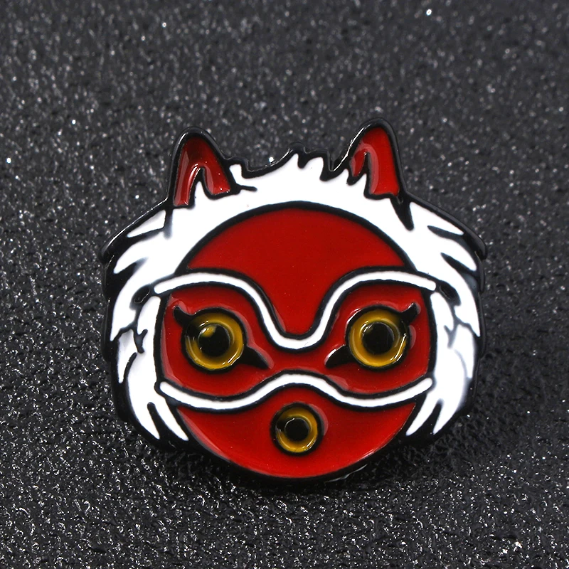 Аниме Mononoke Hime San Брошь Принцесса в форме маски льва брошь значок брелок виде