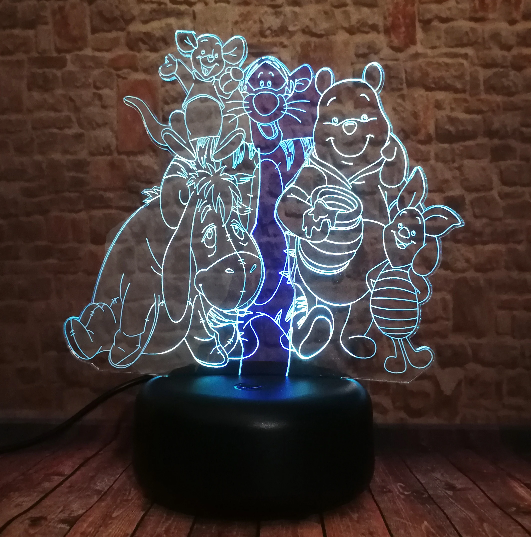 Двойной 7 цветов Мультфильм Большой семья милый плюшевый мишка Eeyore Tigger Piglet Roo Rabbit