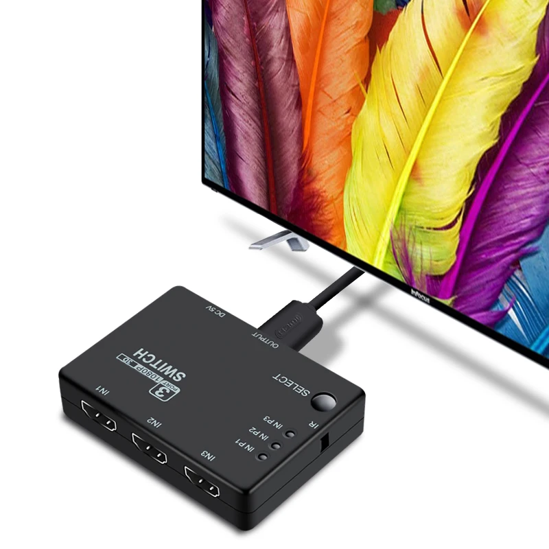 Коммутатор разветвитель 1080P 4K * 2K HDMI совместимый коммутационный блок 3 в 1 выход Ultra