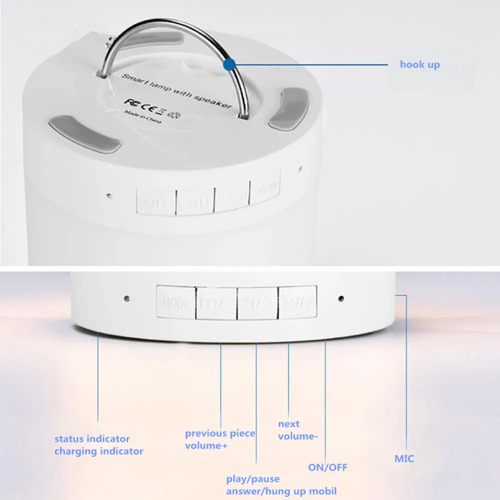 HZFCEW цветной Ночной светильник с Bluetooth динамиком умный портативный беспроводной сенсорный контроль цветной светодиодный прикроватный светильник