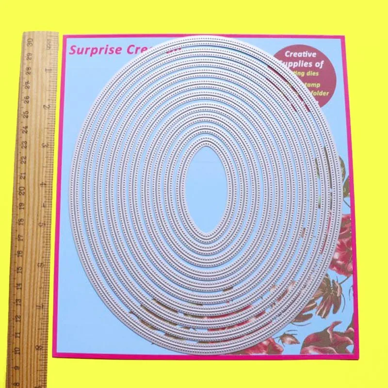 10 штук большие Вырубные штампы пирсинг овальные 17,3x20,5 см Скрапбукинг оформление открыток металлический трафарет для поделок