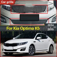 high quality stainless steel honeycomb mesh front grille around trim racing grills trim for kia optimak5 2014 2015 2pcs