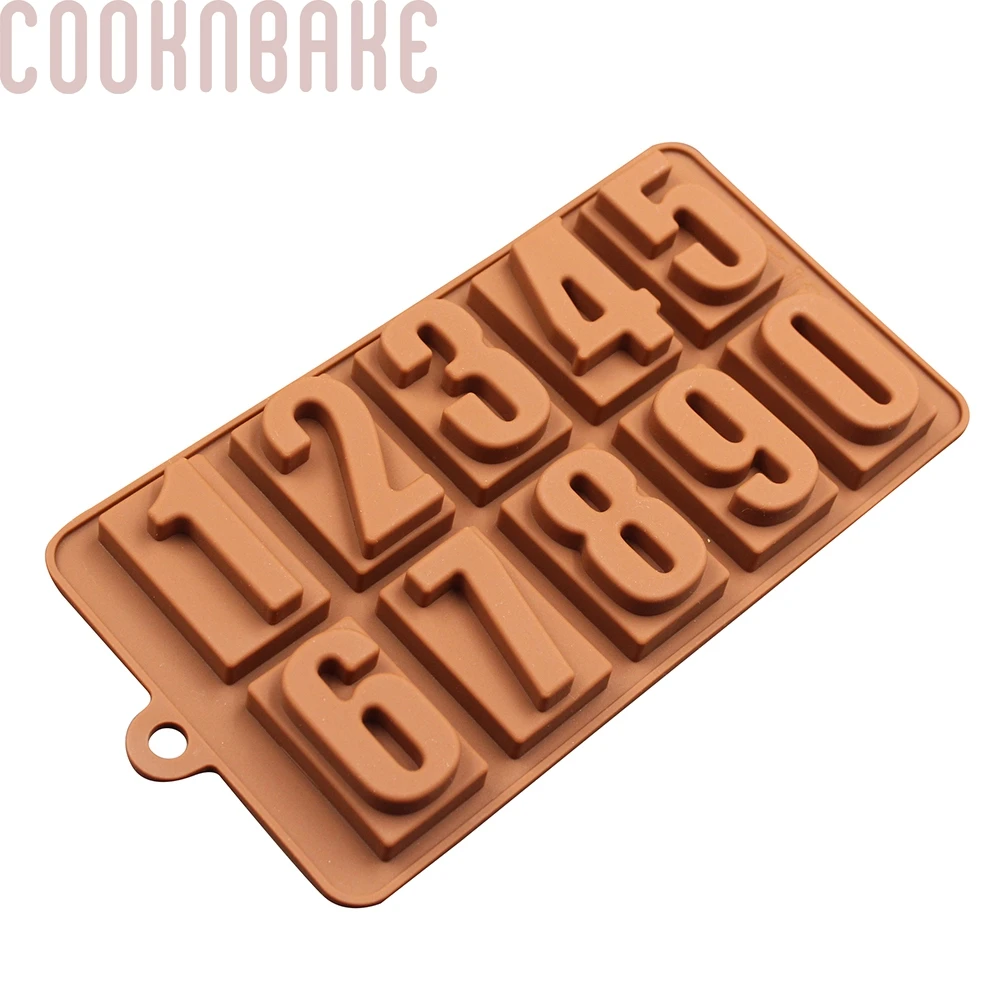 COOKNBAKE цифровая шоколадная Форма Силиконовые формы для торта печенье номер 0 9