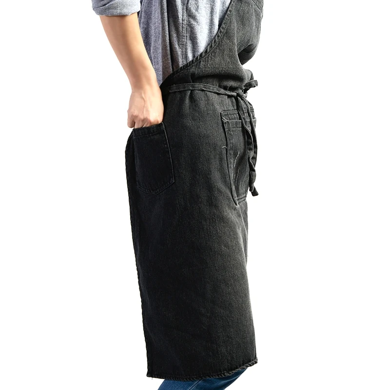 

Cotton Denim Apron Fashionable Adult Baking Work Clothes Overalls U2JC