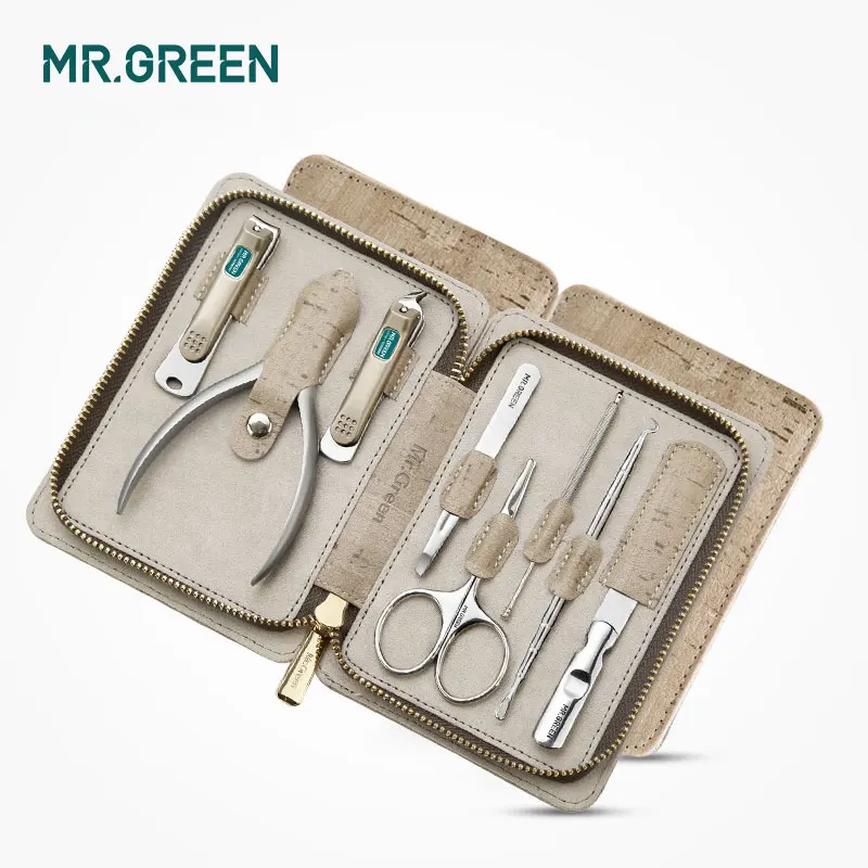 Маникюрные ножницы MR.GREEN 8 в 1 набор для ухода за ногтями пальцев нержавеющая сталь