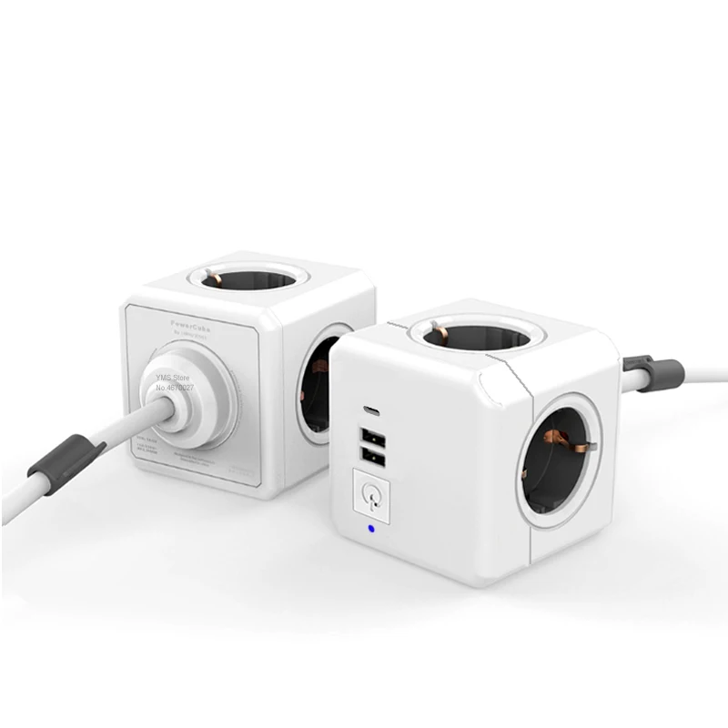 Sopend Power Strip Smart Home cube штепсельная вилка европейского стандарта 2 USB 5 в 3 1 а с