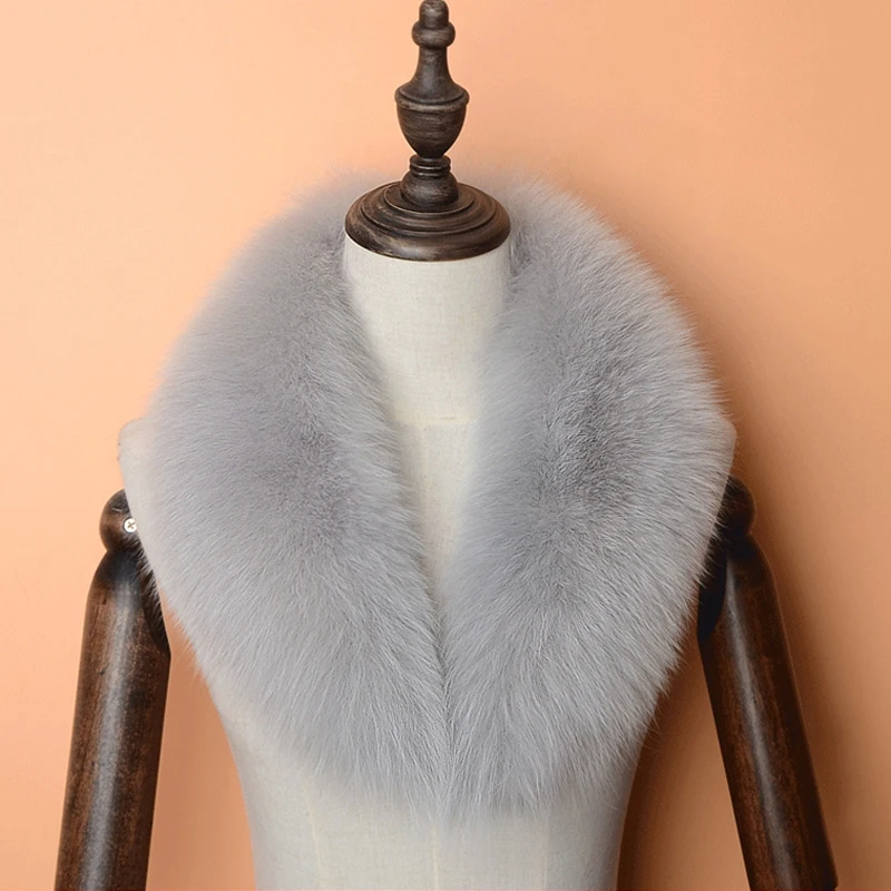 Новинка 100% роскошный женский шарф хомут с воротником из натурального Лисьего