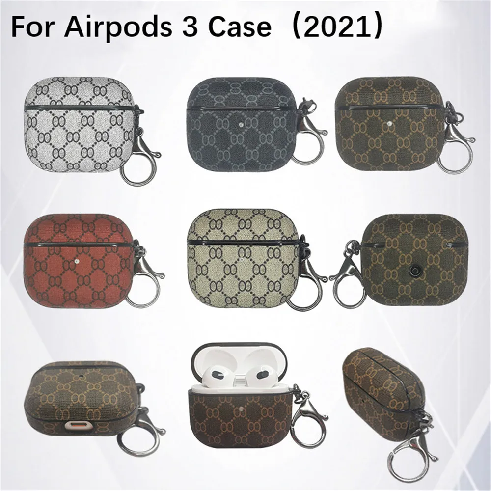 

Роскошный кожаный чехол для airpods 3-го поколения с брелоком ударопрочный защитный жесткий чехол для наушников для AirPods 3 Чехол 2021