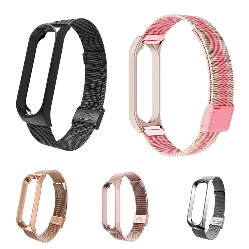 Новый цветной смарт браслет сменные браслеты из нержавеющей стали для Xiaomi Mi Band
