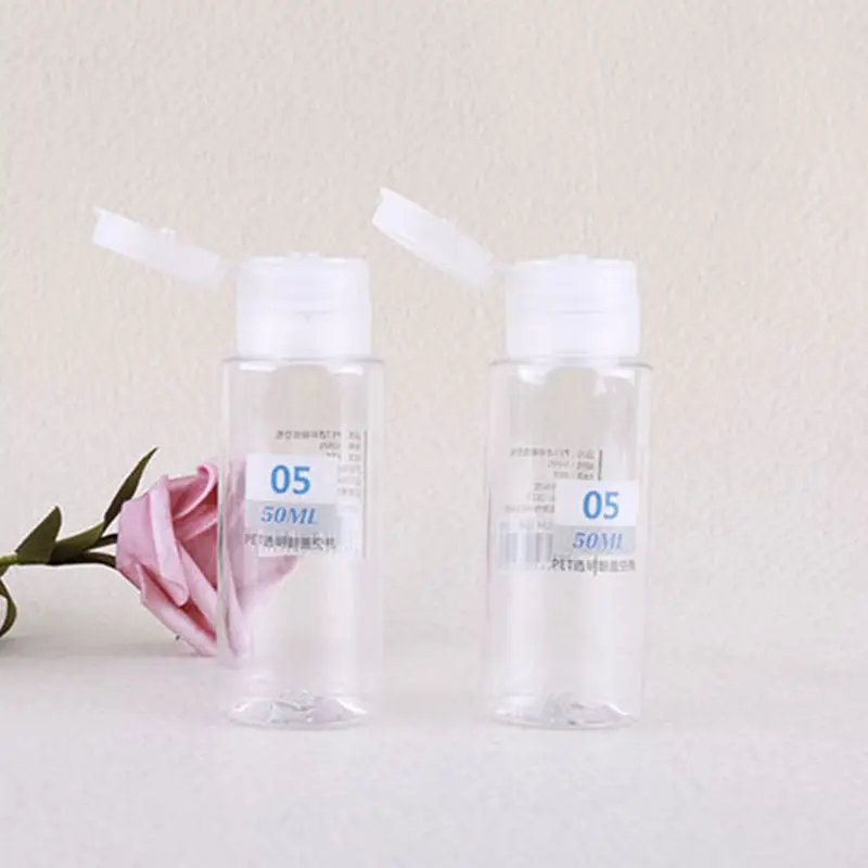50 мл прозрачный пластиковый многоразовый флип топ пустая бутылка для