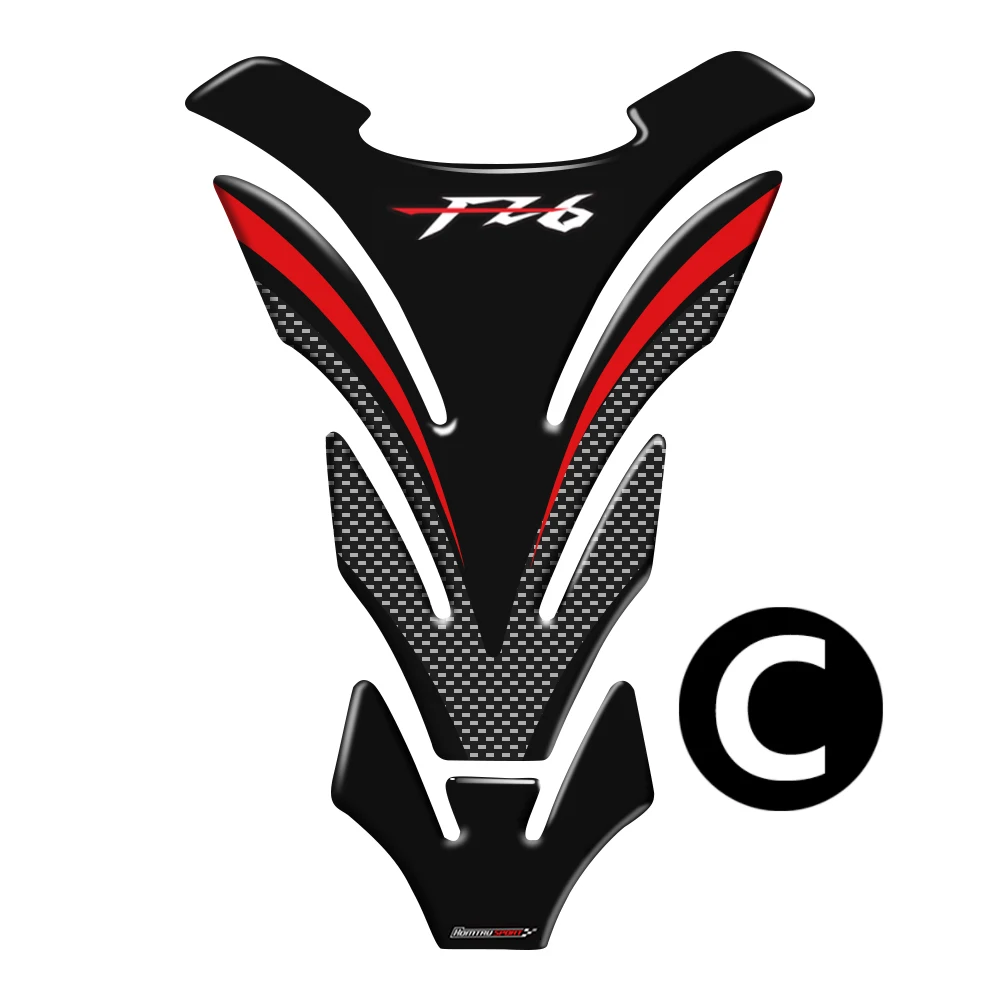 

3D Carbon-look Motorcycle Tank Pad Protector Decal Stickers Case for Yamaha FZ6 FZ6N Tank