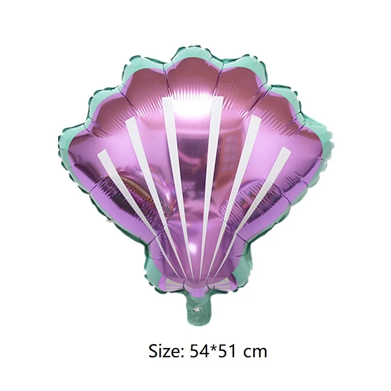 Purple seashell 1 шт. день рождения композиция шар КИТ ИГРУШКА рыбка Омар кокосовое дерево океан серии Русалка алюминиевый шар - Цвет: Purple seashell