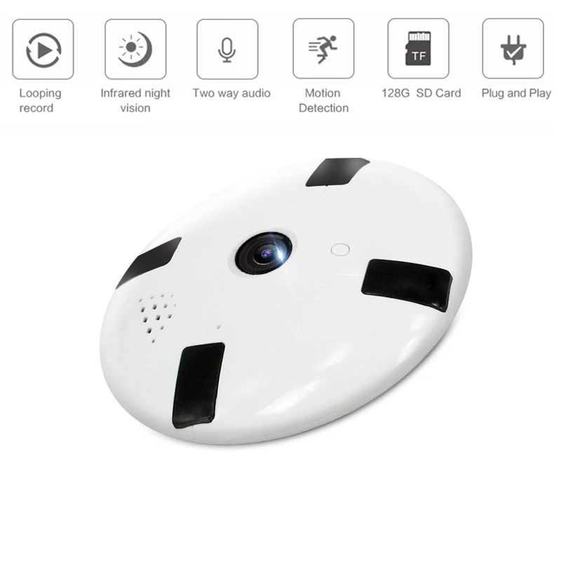 Мини Wi-Fi IP-камера 960P 360 градусов для домашней безопасности беспроводная P2P