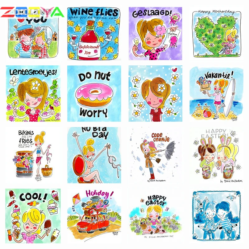 

Zooya Full Square/Round Drill 5D Diy Diamond Painting Blond Amsterdam Embroidery Cross Stitch Home Decor Handmake Gift Jq539