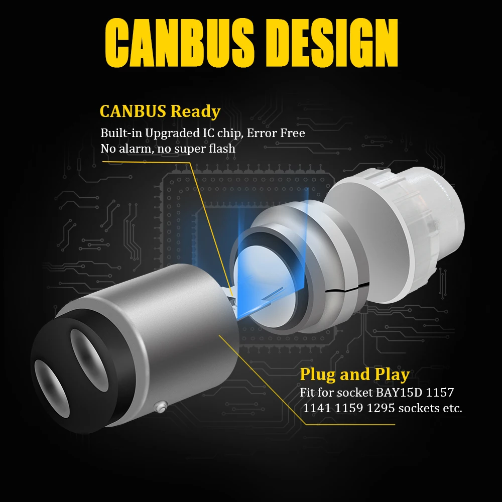 Дневные ходовые огни BMTxms 2 светодиодный т. дневные лампы CAN bus 1157 LED P21/5W BAY15d 6000K Canbus