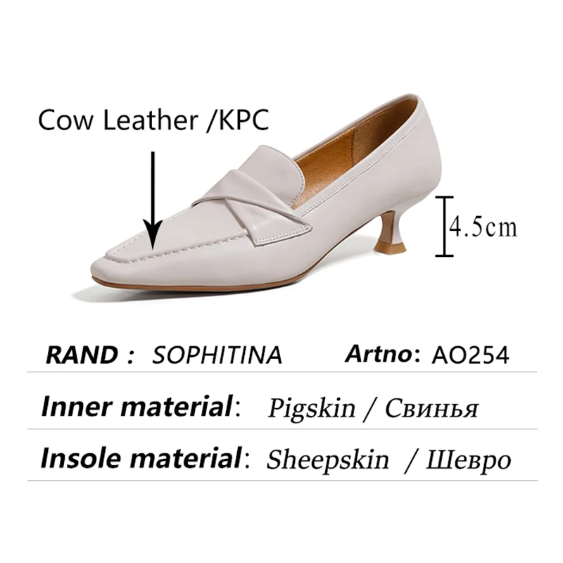 

SOPHITINA Strange Style Pumps Women Stiletto Casual Solid Color Lady Loafers Mid-mouth Square Toe Spring New Female Shoes AO254