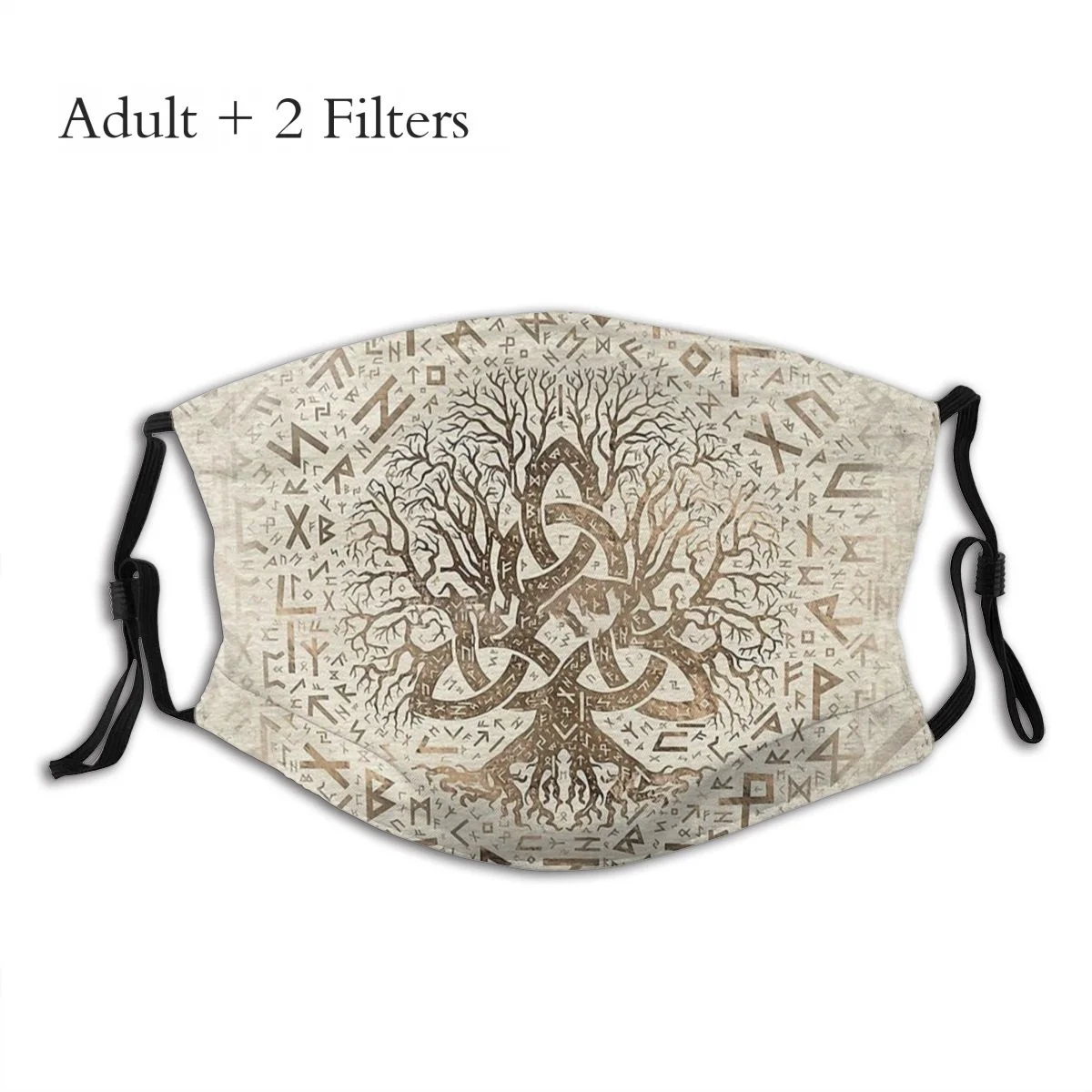

Tree Of With Triquetra And Futhark Mascarillas Vikings Ragnar Lothbrok Lagertha TV Series Reusable Masks With Filters Masque
