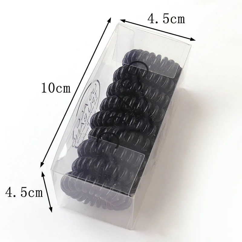 

Hair Ties 1Box TPU Elastic Gradient Color Scrunchies Hair Ring Telephone Cord Elastic Hairbands Rubber Band