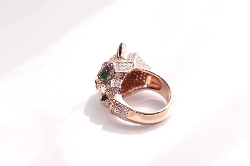 Лидер продаж известный бренд ювелирных изделий тонкое кольцо с пантерой зеленые