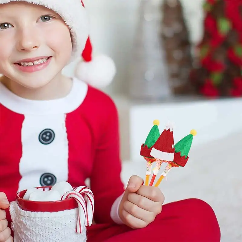 24 шт Рождественская мини шляпа шапка леденец Нетканая крышка бутылки вина