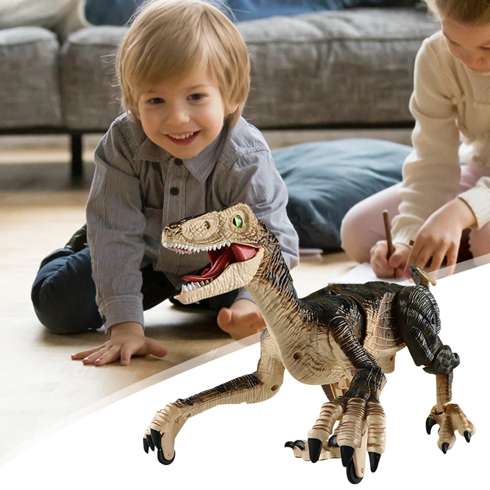 

Радиоуправляемый игрушечный динозавр Радиоуправляемый с дистанционным управлением, 2,4G, велоцираптор, электрические ходячие игрушки для д...