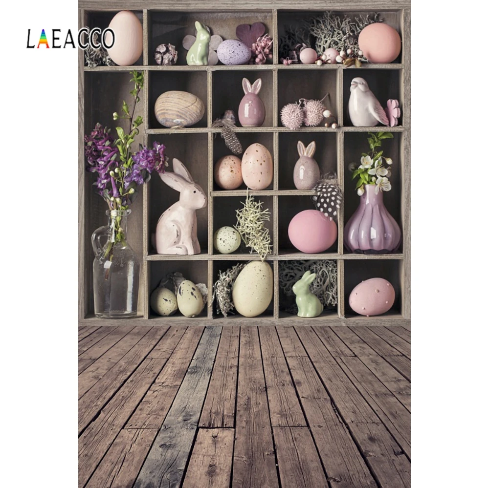 Laeacco на пасхальную тему с изображением кролика и глины яиц деревянный напольный